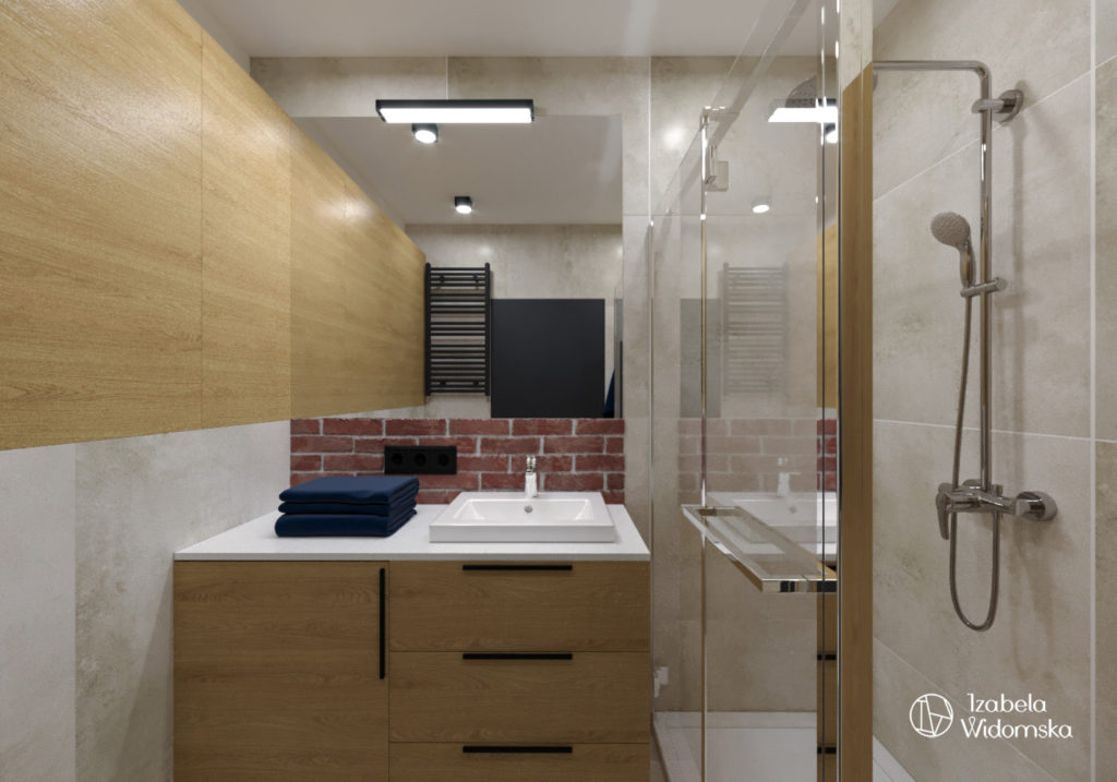 Loftowa kawalerka | Dopasowanie Dobre życie Inspirujące wnętrze | Projekt wnętrza architekt Izabela Widomska