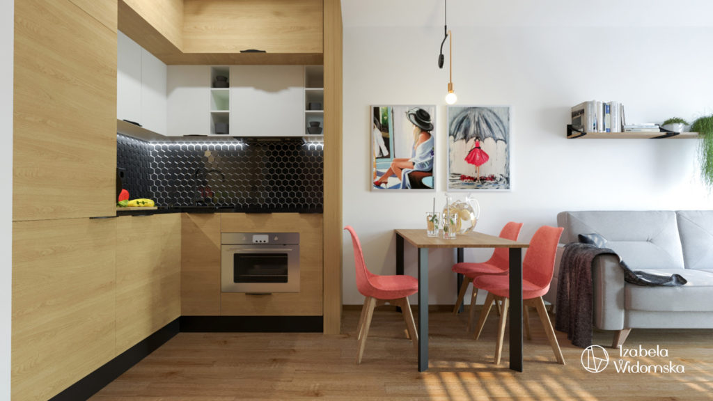 Loftowa kawalerka | Dopasowanie Dobre życie Inspirujące wnętrze | Projekt wnętrza architekt Izabela Widomska