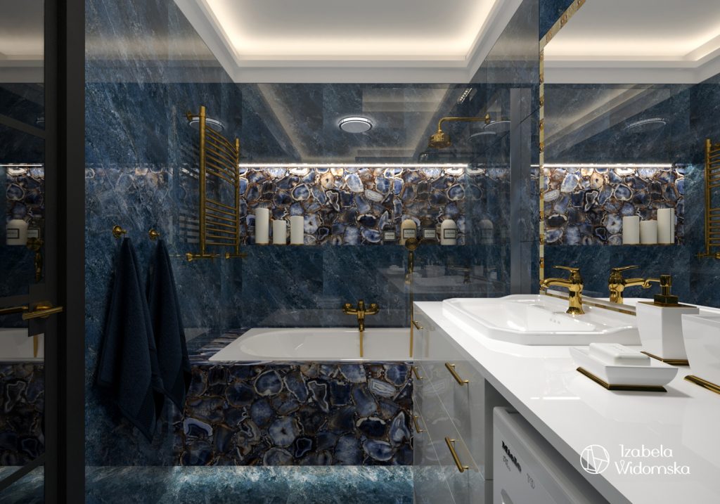 Glamour, art deco i zieleń | Piękno Harmonia Dopasowanie | Projekt wnętrza architekt Izabela Widomska