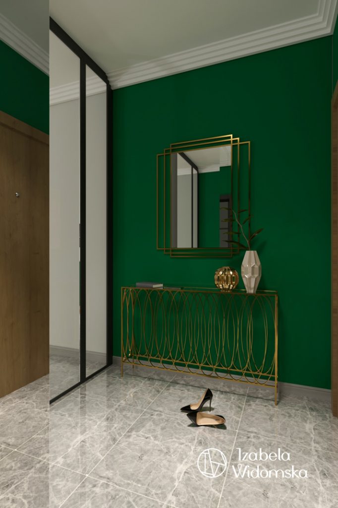 Glamour, art deco i zieleń | Piękno Harmonia Dopasowanie | Projekt wnętrza architekt Izabela Widomska