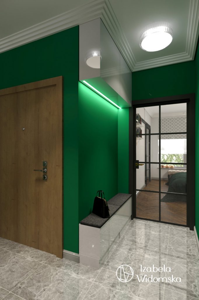 Glamour, art deco i zieleń | Piękno Harmonia Dopasowanie | Projekt wnętrza architekt Izabela Widomska