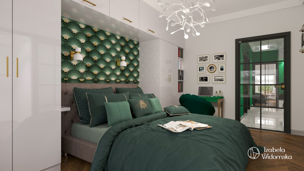 Glamour, art deco i zieleń | Piękno Harmonia Dopasowanie | Projekt wnętrza architekt Izabela Widomska