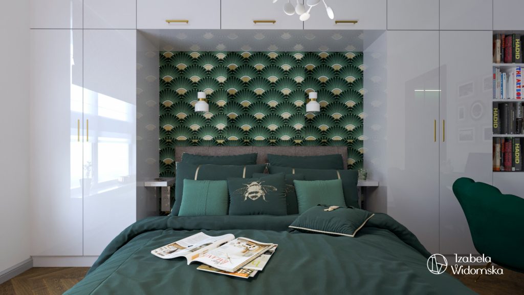 Glamour, art deco i zieleń | Piękno Harmonia Dopasowanie | Projekt wnętrza architekt Izabela Widomska