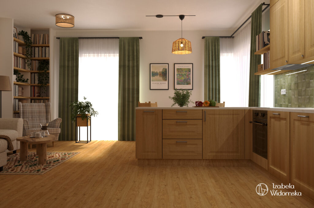 Segment w stylu modern country | Harmonia Ciepło Dobre życie | Projekt wnętrza architekt Izabela Widomska