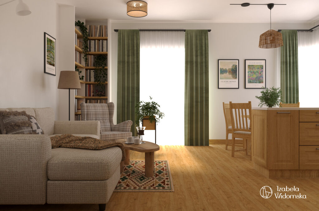 Segment w stylu modern country | Harmonia Ciepło Dobre życie | Projekt wnętrza architekt Izabela Widomska